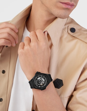Philipp Plein - Reloj analógico ' Skeleton Royal ' en negro: frente