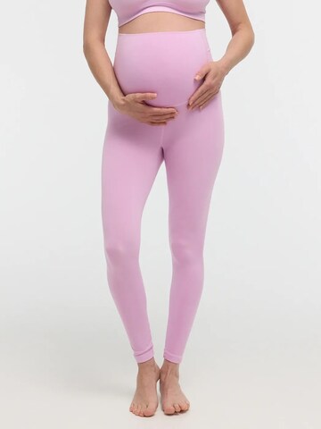 Skinny Leggings 'Seamless Umstandsleggings mit hohem Bund' di cfab in lilla