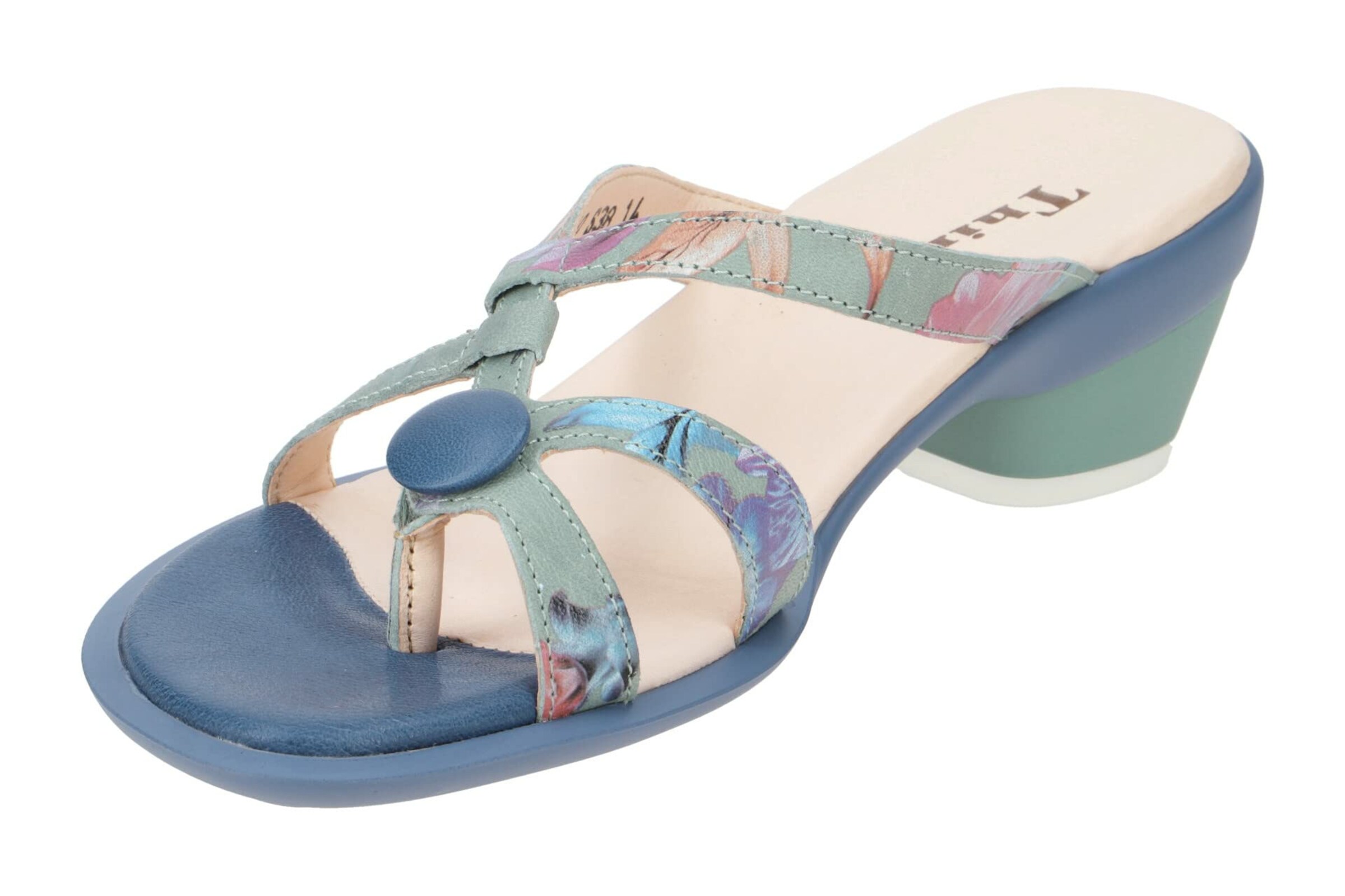 THINK! T-Bar Sandals in Blue: front