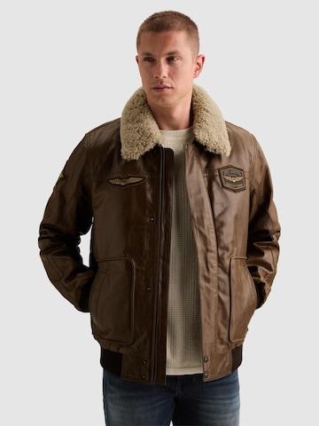 PME Legend Välikausitakki 'Hudson bomber jacket' värissä ruskea: etupuoli