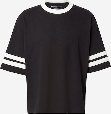 Tricou 'JCORETREAT' de la JACK & JONES pe negru: față