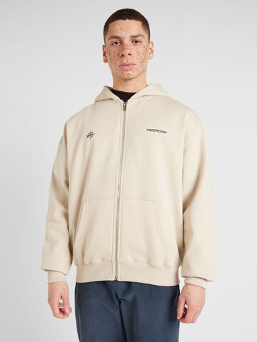 Pegador Zip-Up Hoodie 'GIEN' in Beige: front