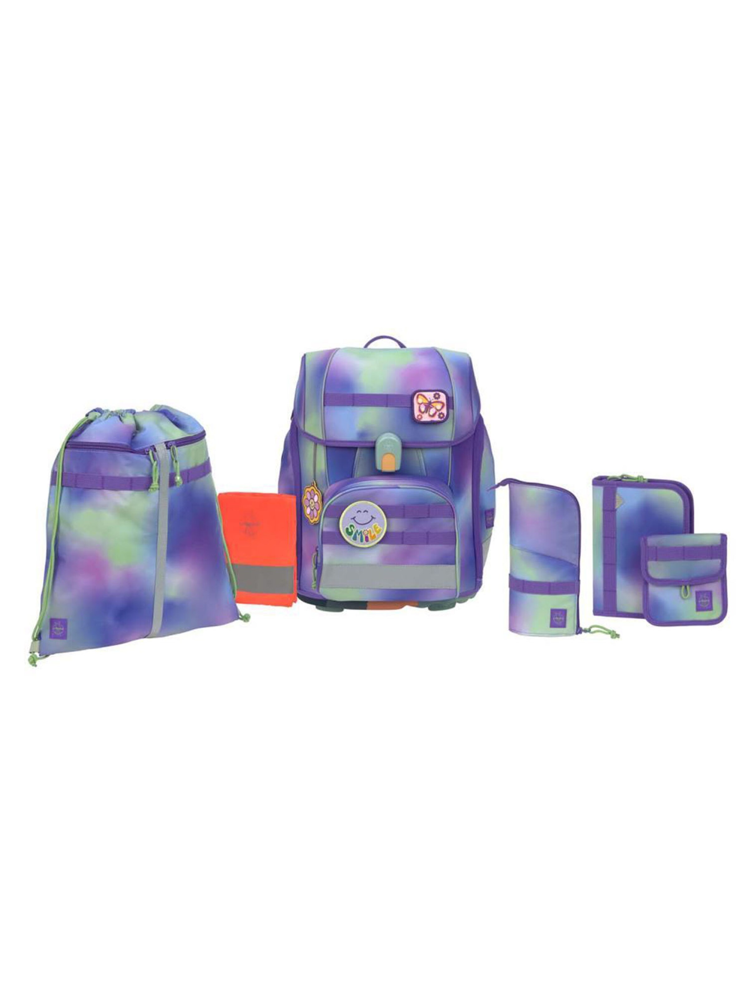 LÄSSIG Backpack 'Boxy' in Purple: front