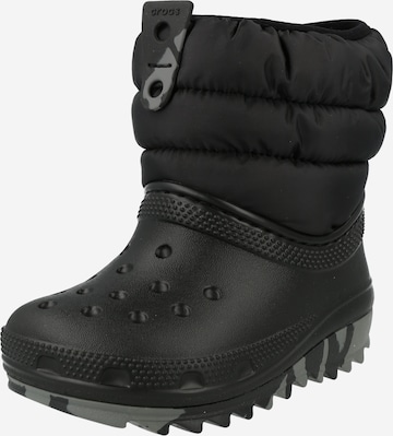 Boots da neve di Crocs in nero: frontale