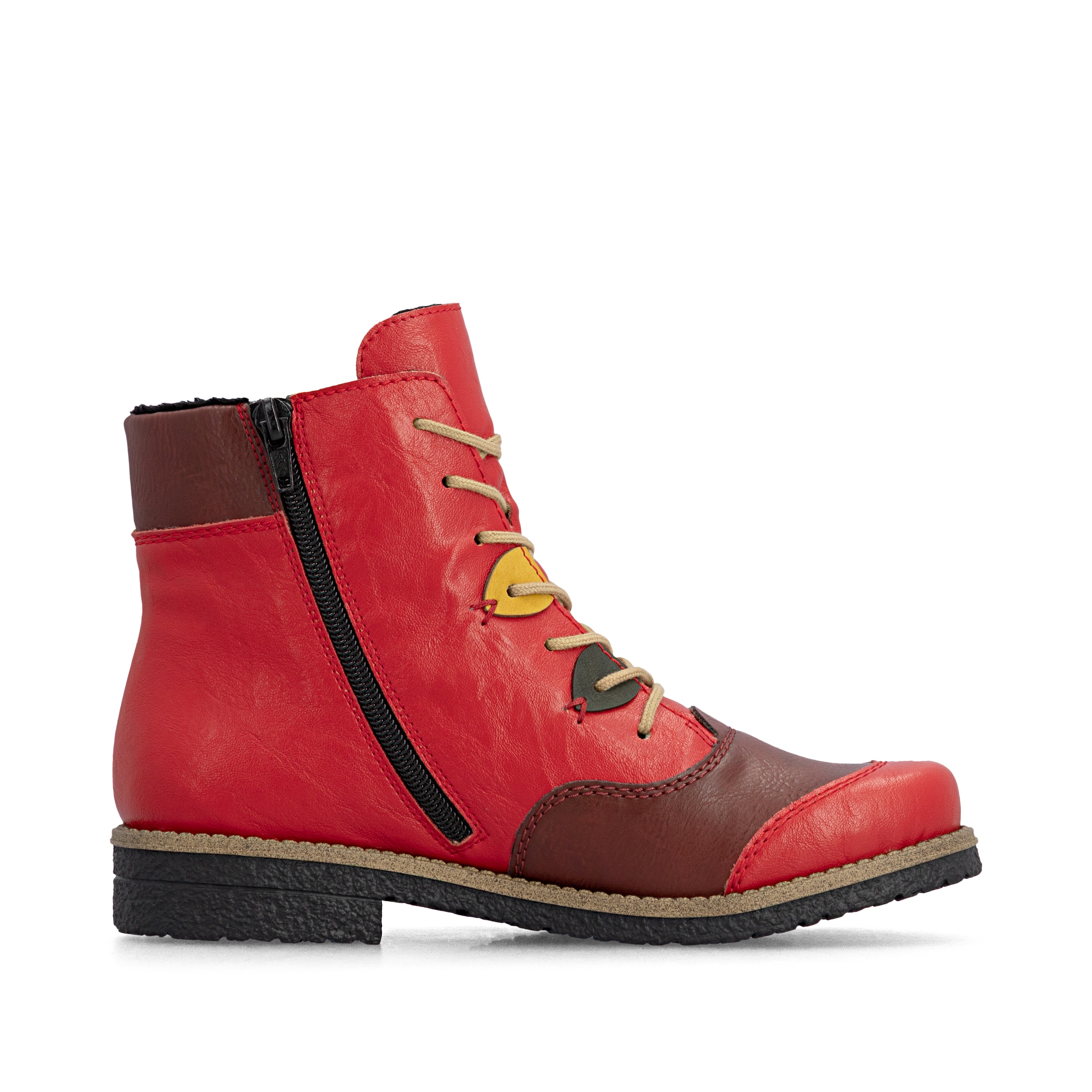 Bottines à lacets Rieker en rouge