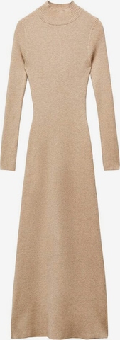 MANGO Knitted dress in Brown: front