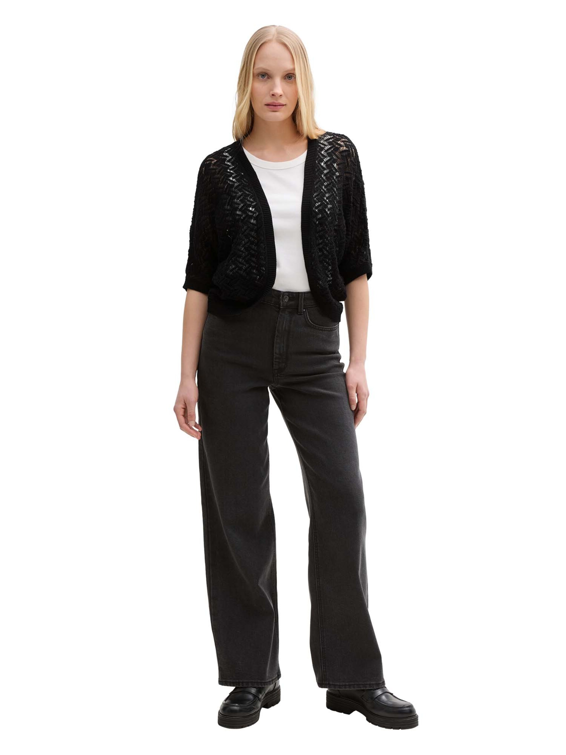 TOM TAILOR Kardigán - Čierna