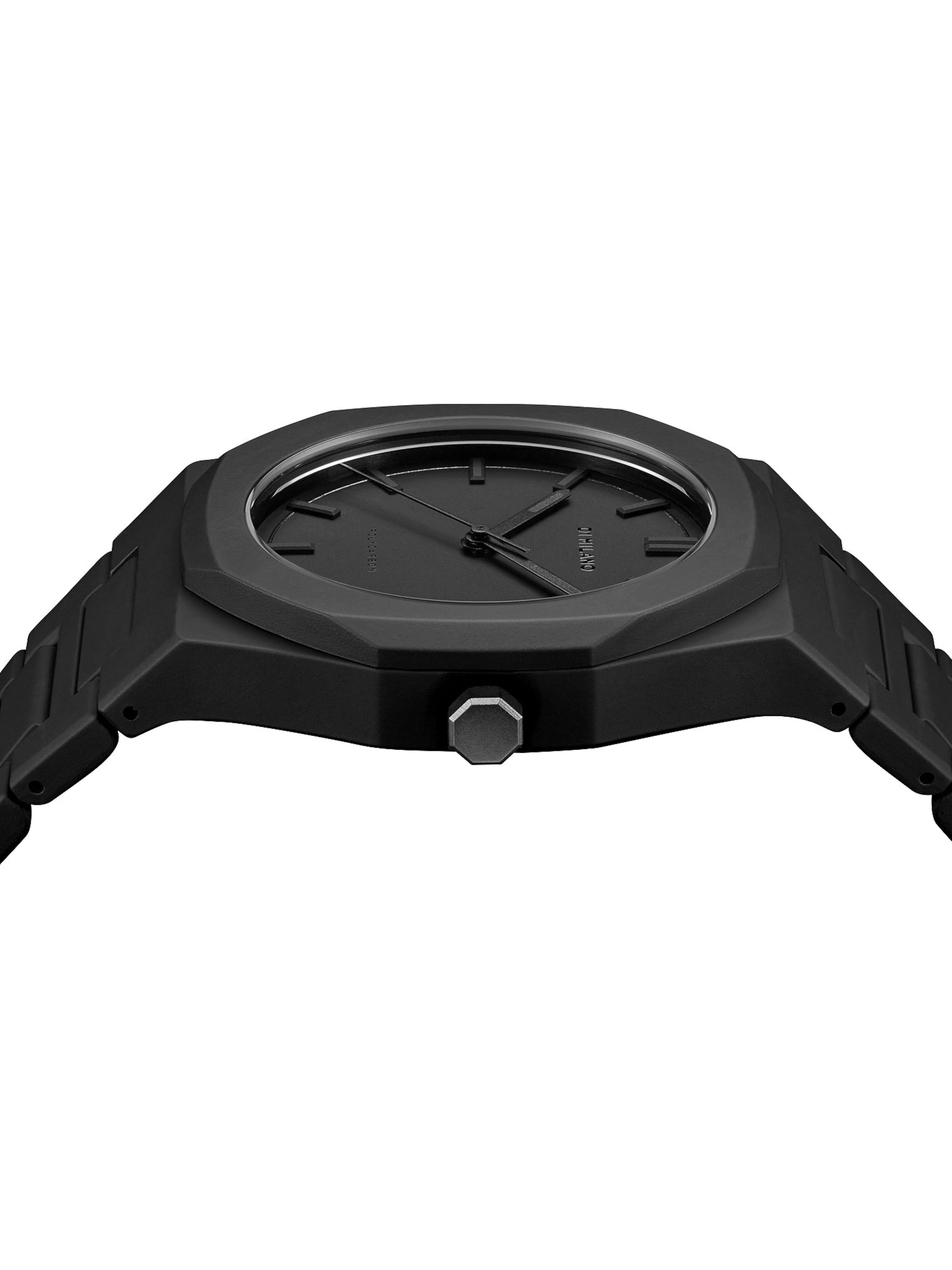 D1 Milano Analoguhr in Schwarz
