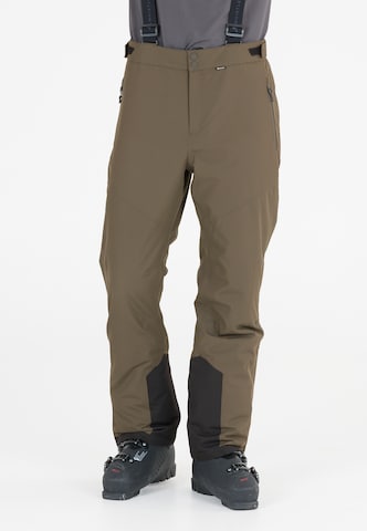 Whistler Regular Workout Pants 'Drizzle' in Brown: front