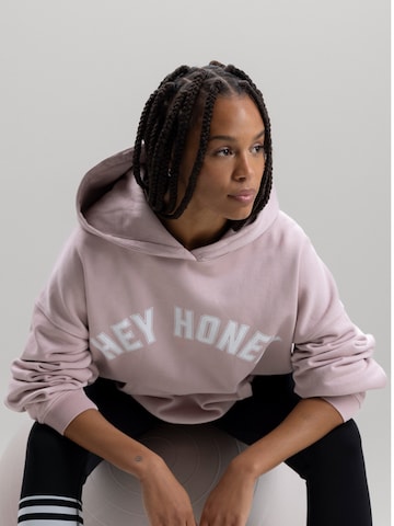 Hey Honey Sweatshirt 'Logo Hood' in Pink