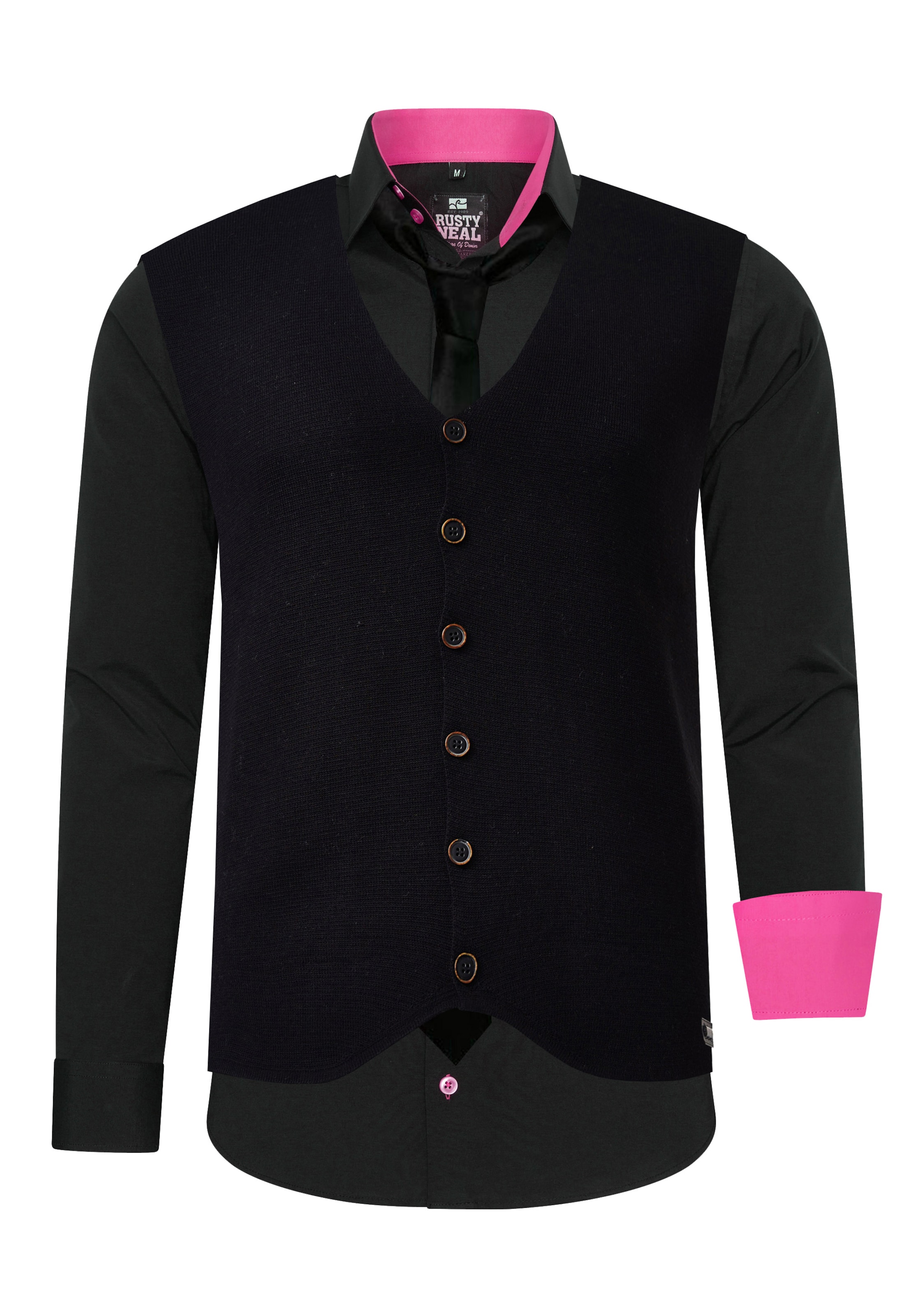 Rusty Neal Button Up Shirt in Pink / Black, Item view