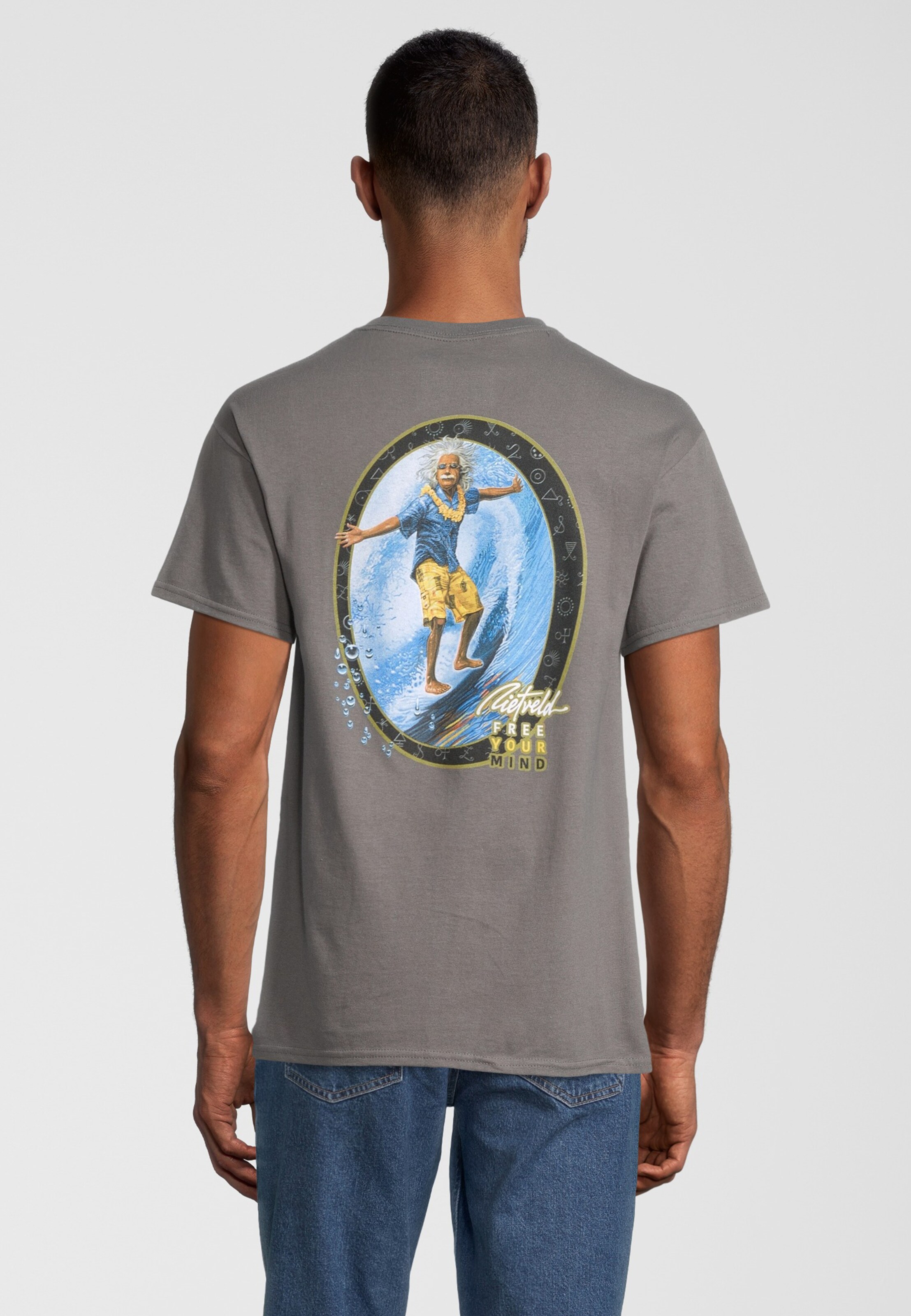 Männer Shirts Rietveld Clothing T-shirt 'Surfin Al' in Grau - GV17638 Männer Shirts Rietveld Clothing T-shirt 'Surfin Al' in Grau - GV17638