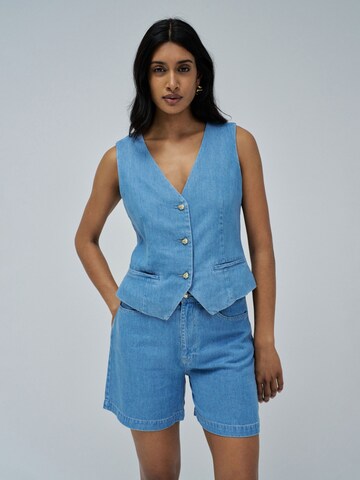 Salsa Jeans Gilet in Blauw: voorkant