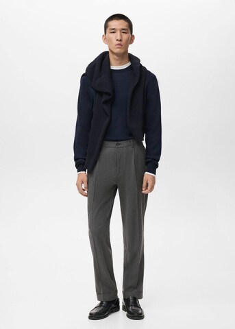 MANGO MAN Regular Pleat-Front Pants 'Milton' in Grey