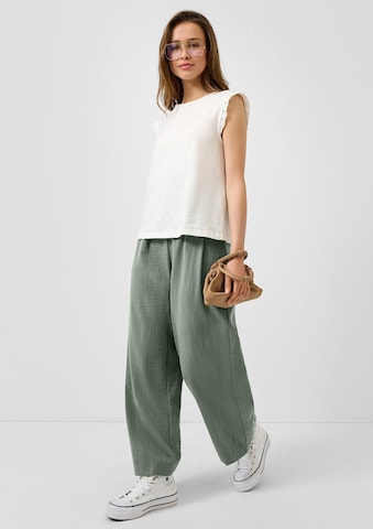 QS Wide Leg Hose in Grün