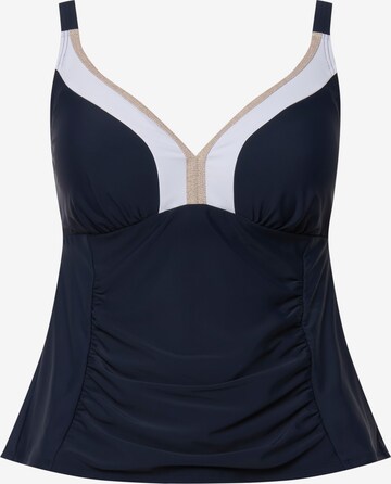 Ulla Popken Bustier Tankinitop in Blauw: voorkant