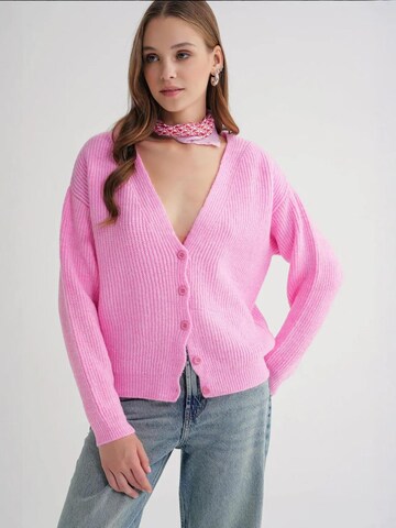 MixRay Knit Cardigan in Pink