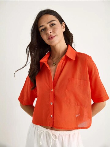 Bianco Lucci Blouse in Orange: front