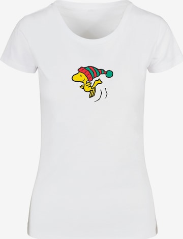 Merchcode Shirt 'Peanuts Woodstock' in Wit: voorkant