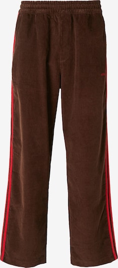 Kelnės iš ADIDAS ORIGINALS, spalva – šokolado spalva / ryškiai raudona, Prekių apžvalga