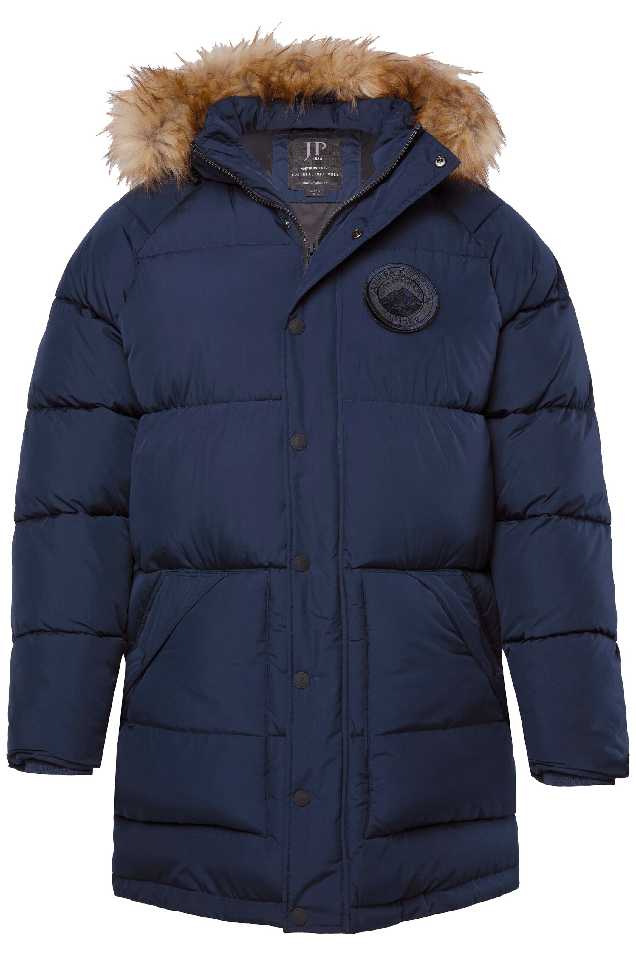 JP1880 Winterparka in Blauw: voorkant
