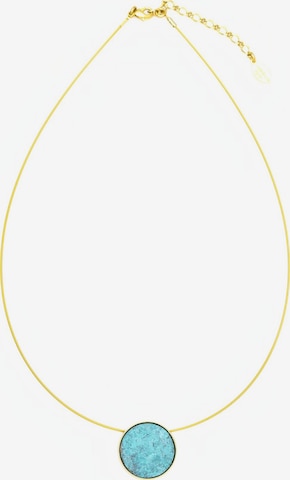 Sergio EngelLančić 'Patina Kette 04 Minimalistische vergoldete Seil-Kette mit farbigem Anhänger' - plava boja: prednji dio