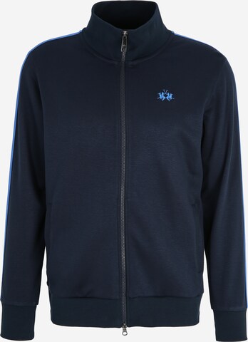 La Martina Zip-Up Hoodie in Blue: front