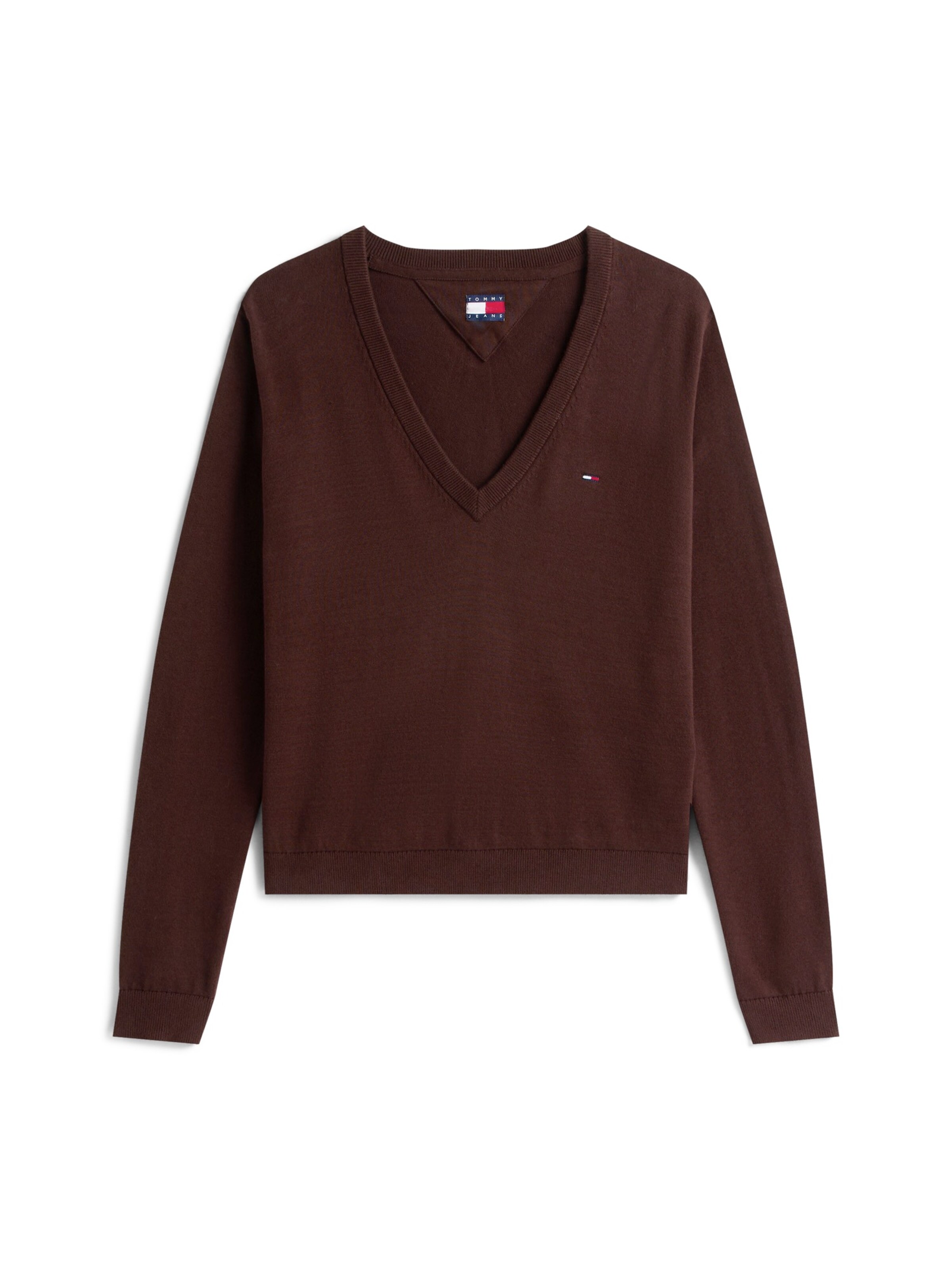 Tommy Jeans Sweater 'ESSENTIAL' in Brown: front