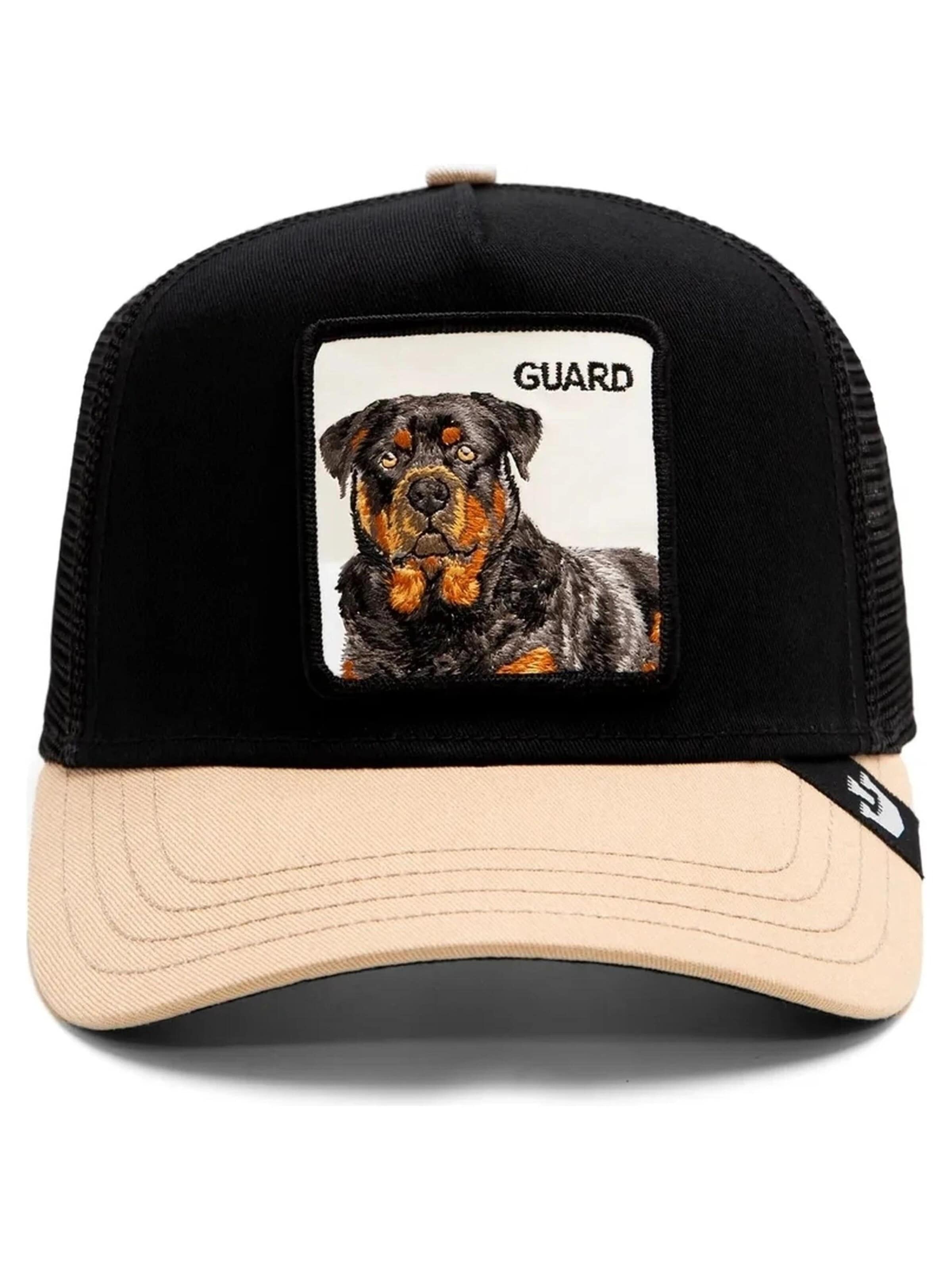 Cappello da baseball 'Gorra goorin bros negra rottweiller the guard dog trucker cap' di GOORIN Bros. in nero: frontale
