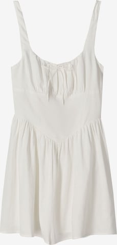 BershkaLjetna haljina 'VESTIDO' - bijela boja: prednji dio