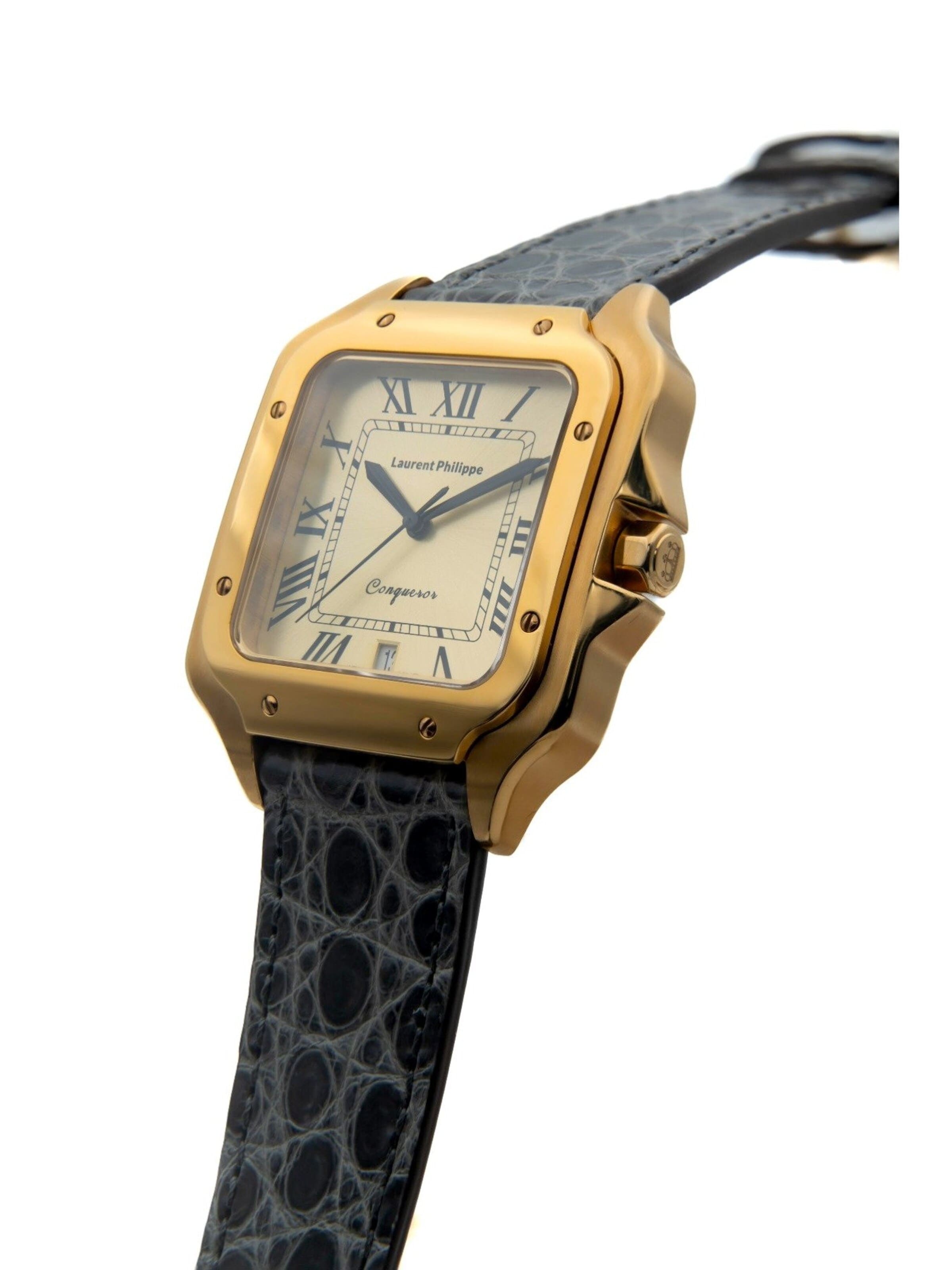 Laurent Philippe - Reloj analógico 'Conqueror The Golden Eye – Platinum Veins' en gris