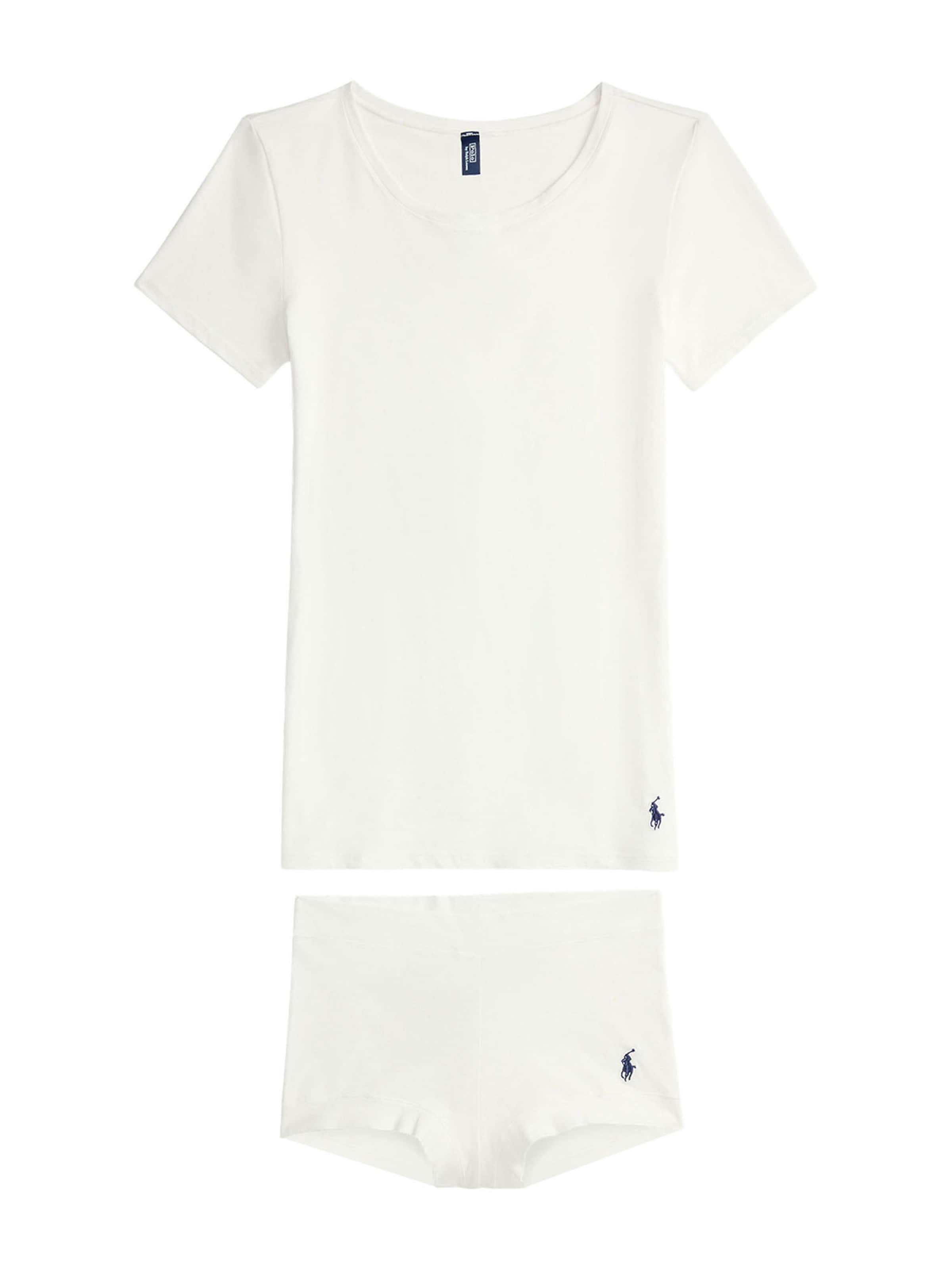 Polo Ralph Lauren Pajama ' Club Cotton ' in White: front
