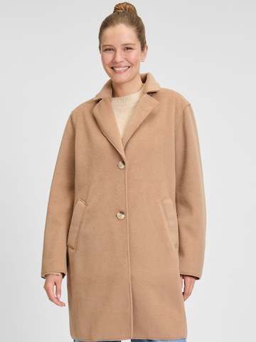 Covered Between-seasons coat in Beige: front