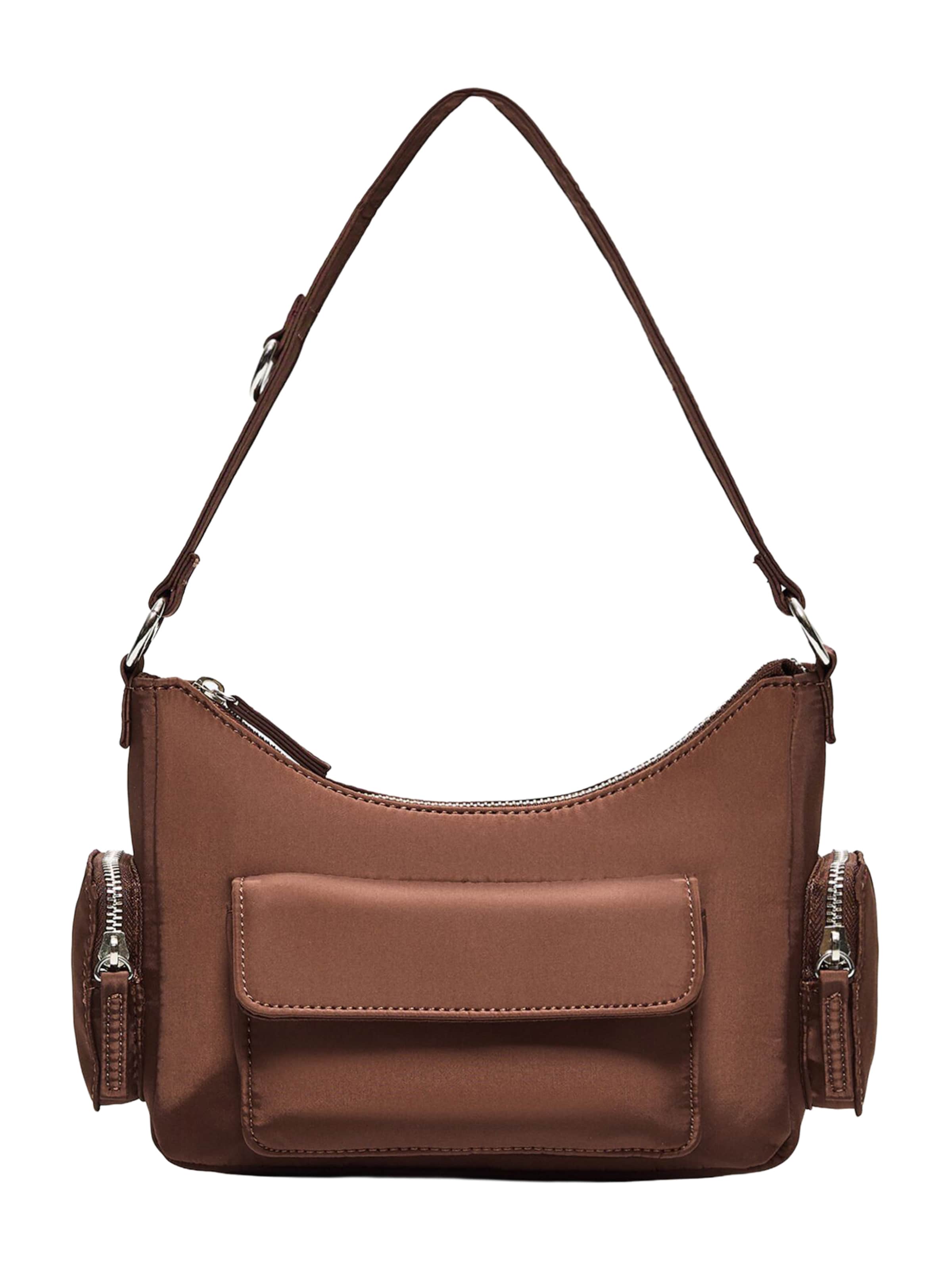 Borsa a spalla di Bershka in marrone: frontale