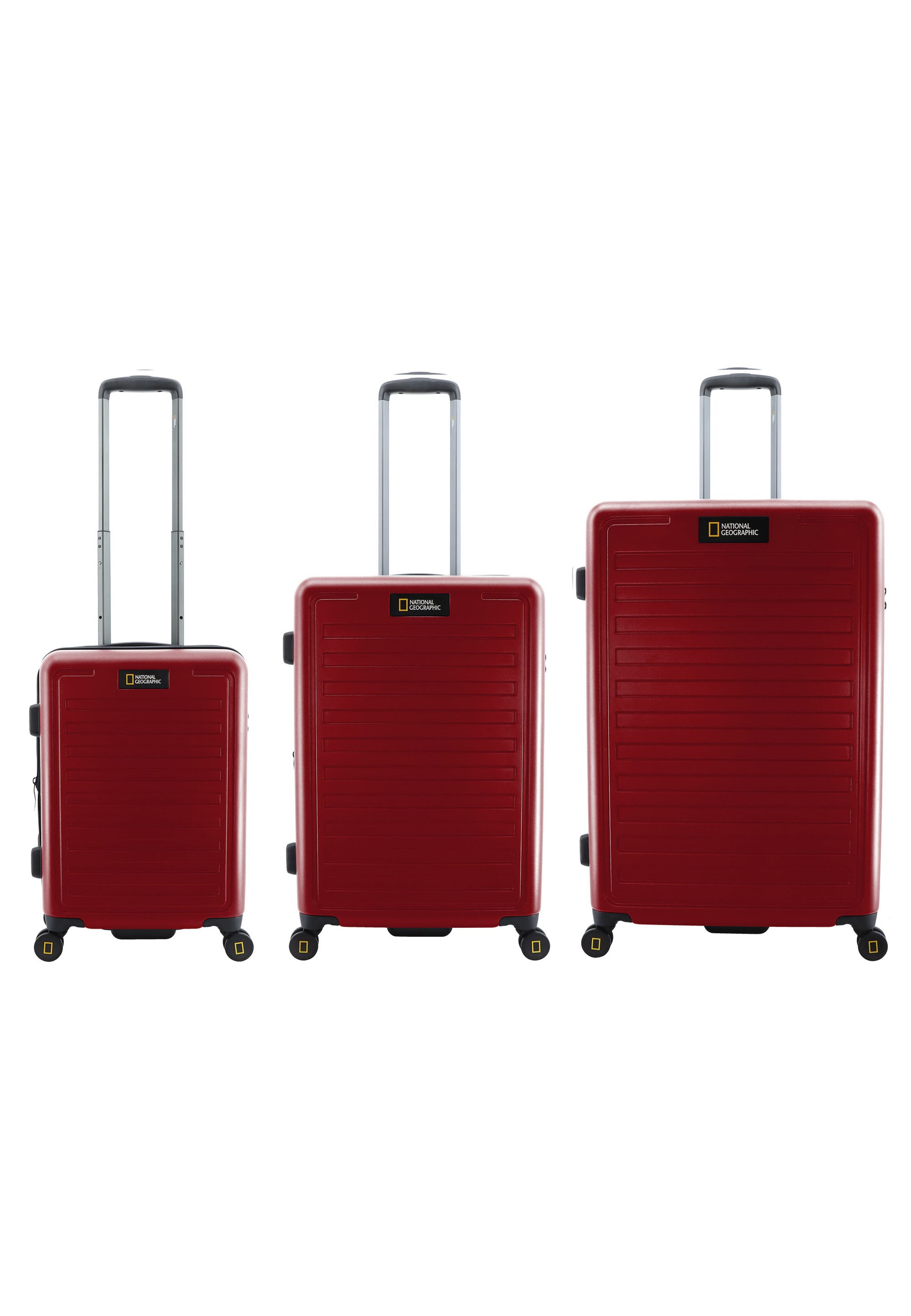 National Geographic Suitcase Set 'CRUISE' in Red: front