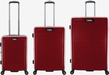 National Geographic Suitcase Set 'CRUISE' in Red: front