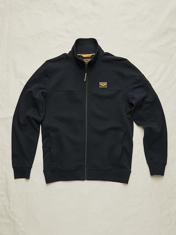 PME Legend Övergångsjacka 'Sweatshirt with jacquard pattern and flight pocket' i blå