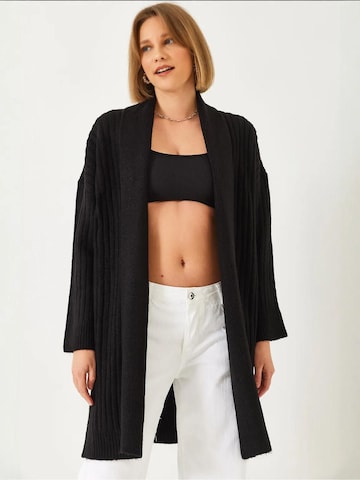 Bianco Lucci Gebreid vest in Zwart