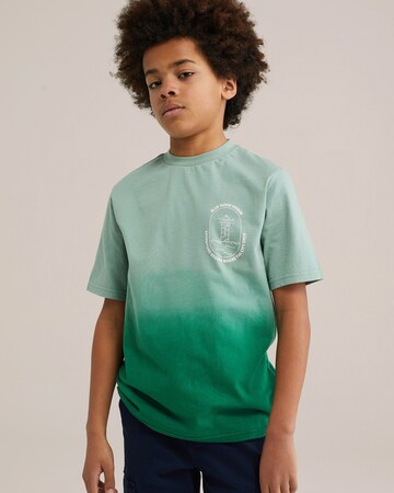 T-Shirt WE Fashion en vert : devant