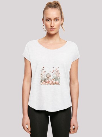 F4NT4STIC Shirt 'Ente Ostereier Blumen Küken' in Wit: voorkant