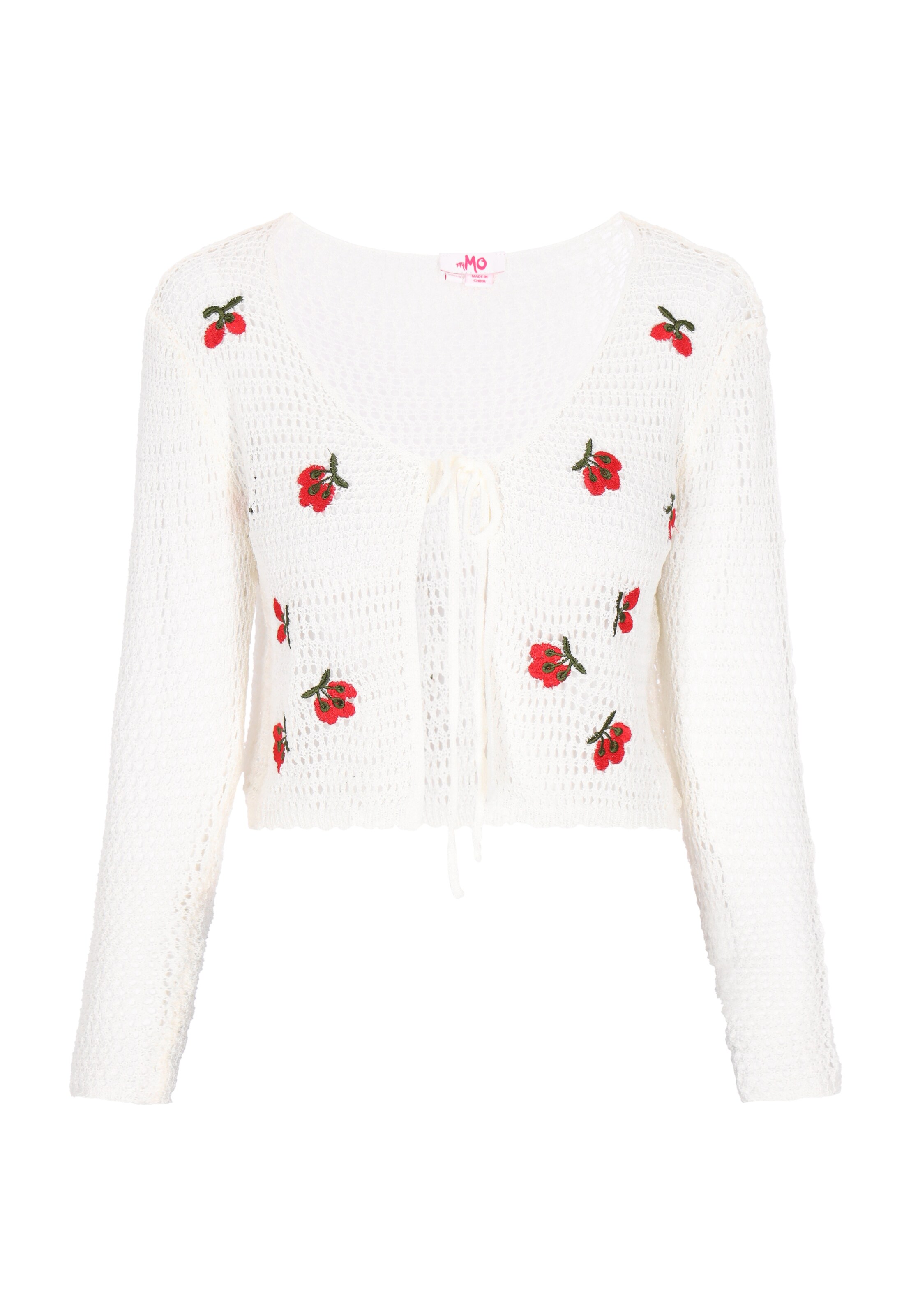 MYMO Pletena jopa | oliva / rdeča / off-bela barva, Prikaz izdelka