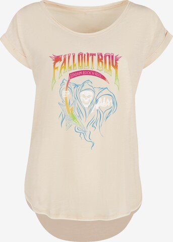F4NT4STIC Shirt 'Fall Out Boy Rock And Roll Reaper' in Beige: voorkant