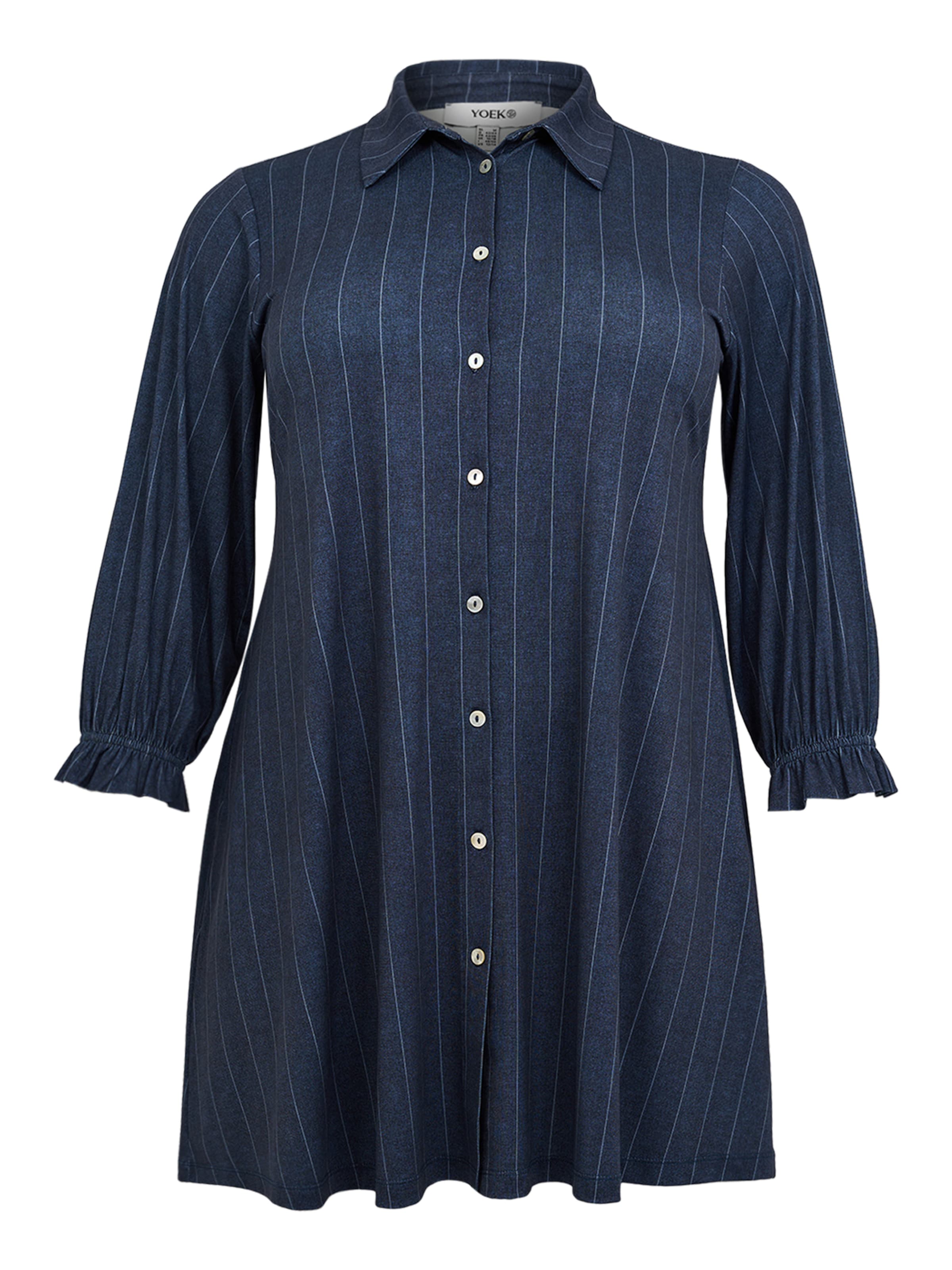 YOEK Blouse in Blauw: voorkant