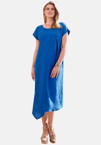 Anna Aura Kleid aus Leinen in Blau: predná strana