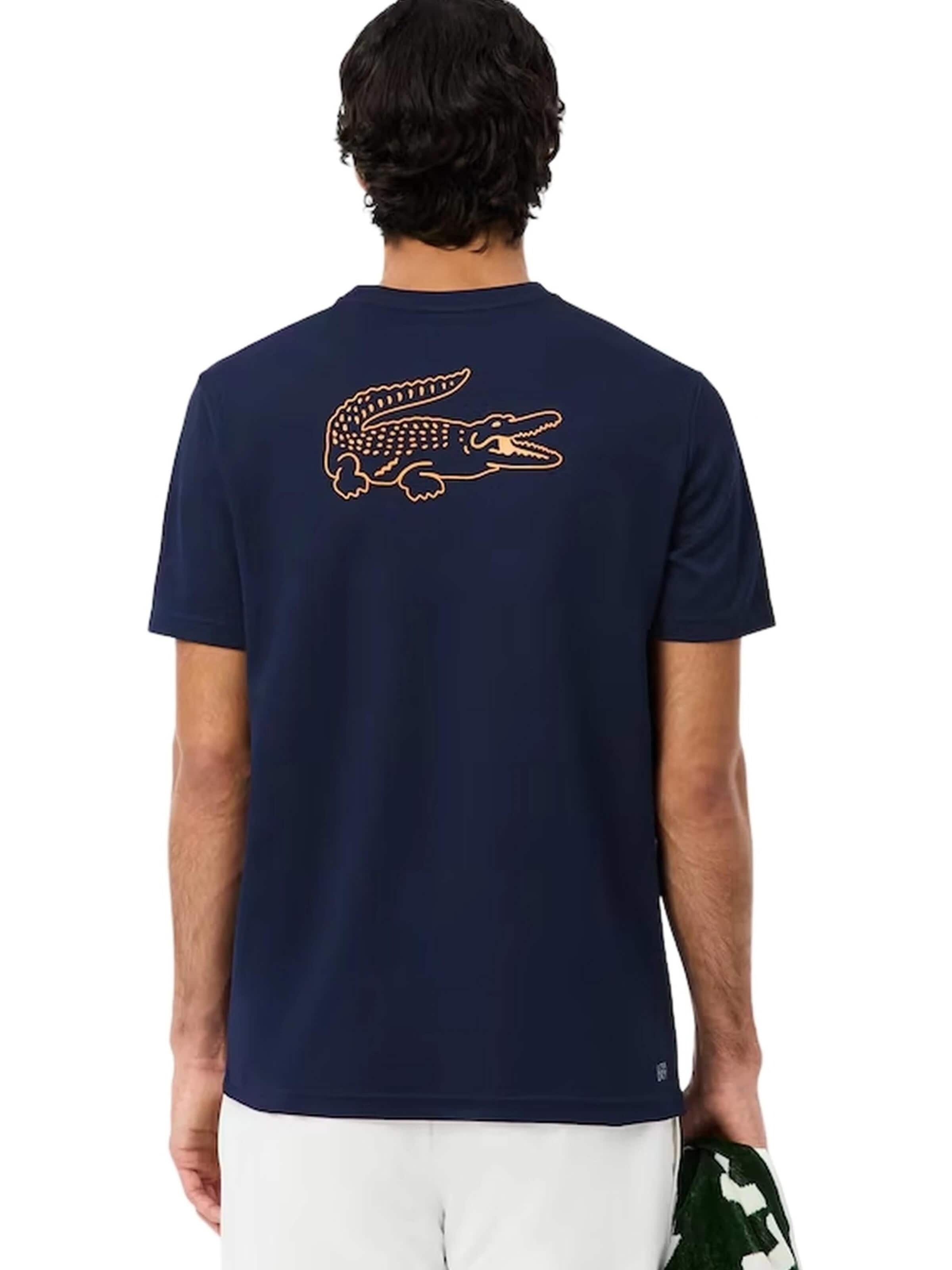 LACOSTE - Camisa 'Camiseta lacoste marino ultra dry ribeted tee' em azul