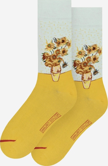 MuseARTa Socken in gelb / bordeaux / weiß, Produktansicht