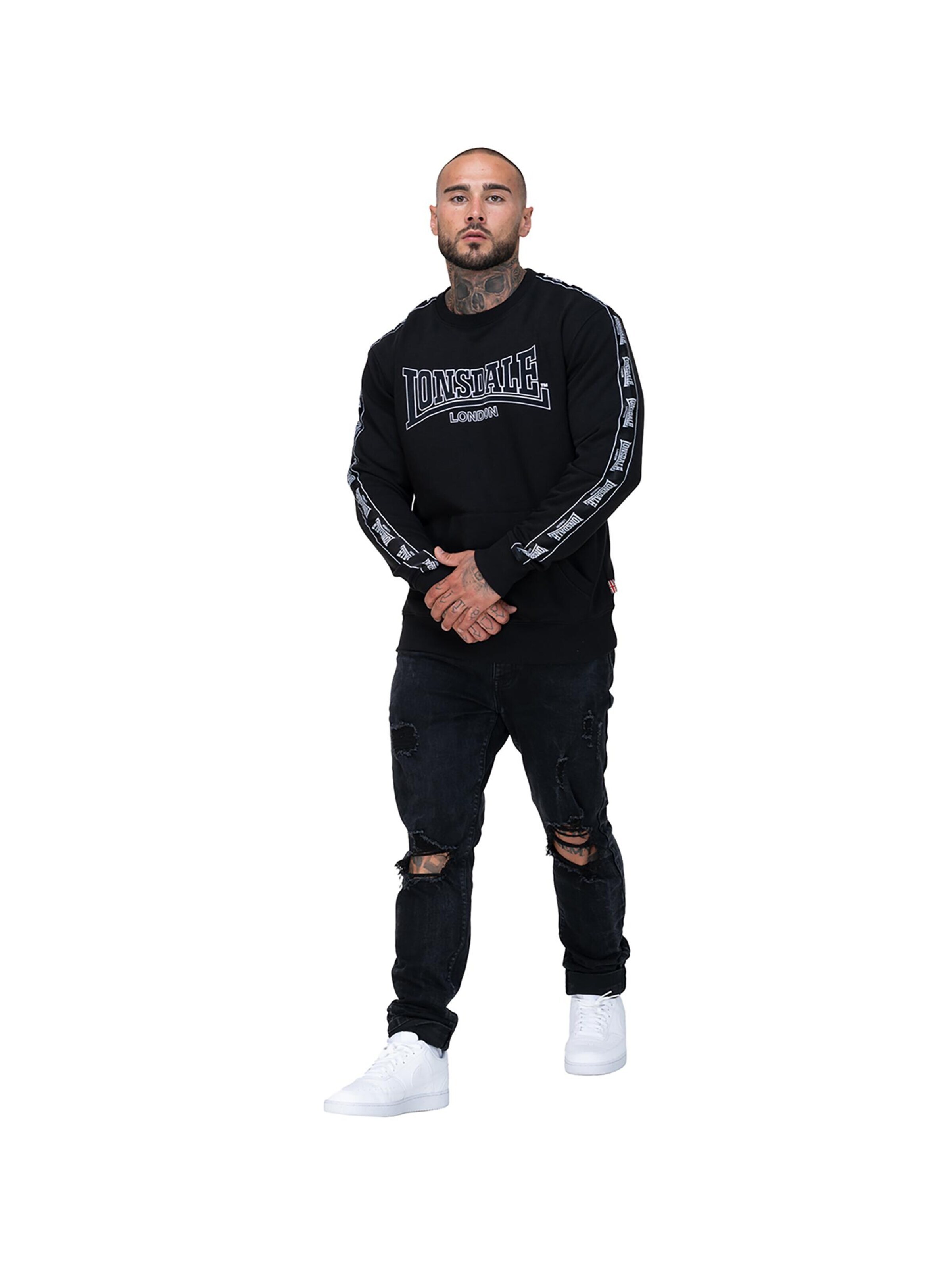 LONSDALE Sweatshirt 'Kirklinton' in Black