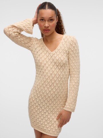 VERO MODA Gebreide jurk 'VMRani' in Beige: voorkant