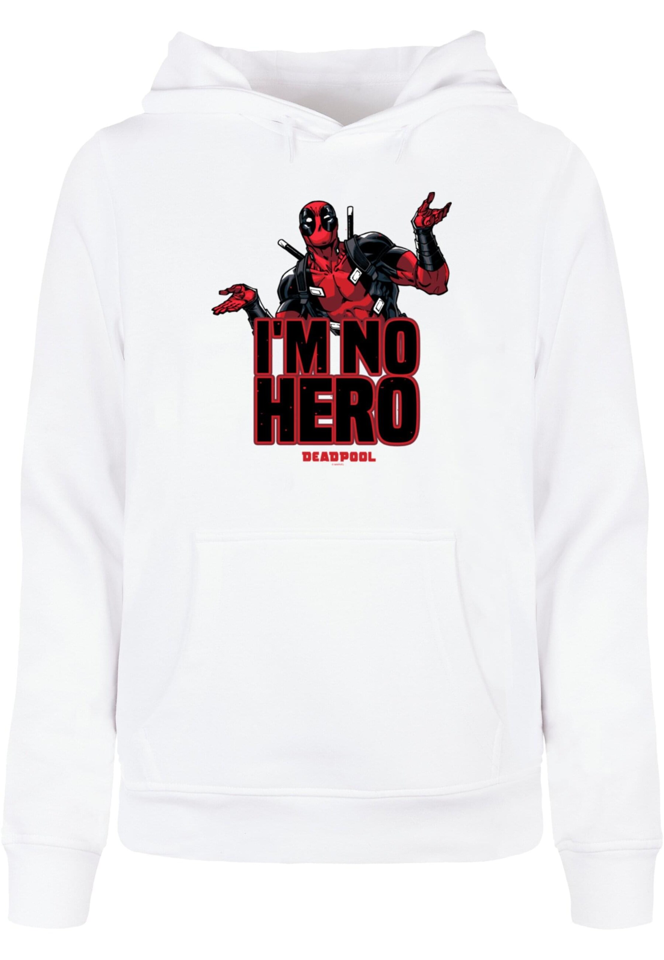 Sweat-shirt 'Deadpool - I Am No Hero' ABSOLUTE CULT en blanc : devant
