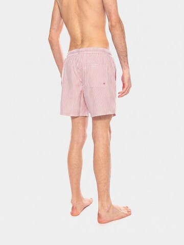 FARAH Badeshorts 'Colbert Seersucker Swim Coral Reef' i pink